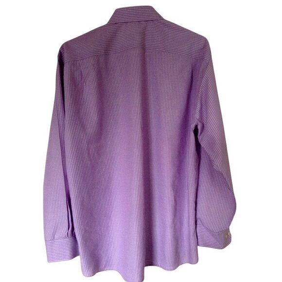 Emanuel Ungaro Men's Shirt 16-1/2 34/35 Purple Striped Button Down - Picture 3 of 5